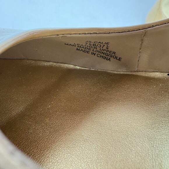 Jessica Simpson‎ Heels Womens Size 7.5 B Leather Calie Pump 4” Nude Tan - Picture 2 of 11